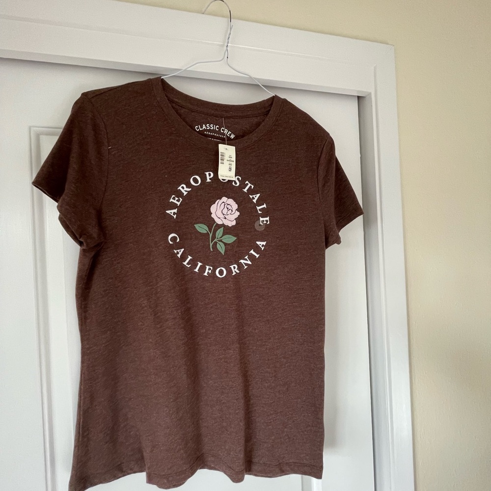 Aeropostale Brown pink California Graphic Tee